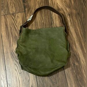 Tylie Malibu Olive Green Leather Hobo Bag